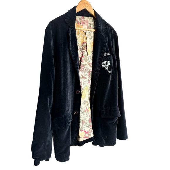 Vintage Red (brand) Black Distressed Whimsigoth 3 Button Lined Blazer sz M - Picture 11 of 14